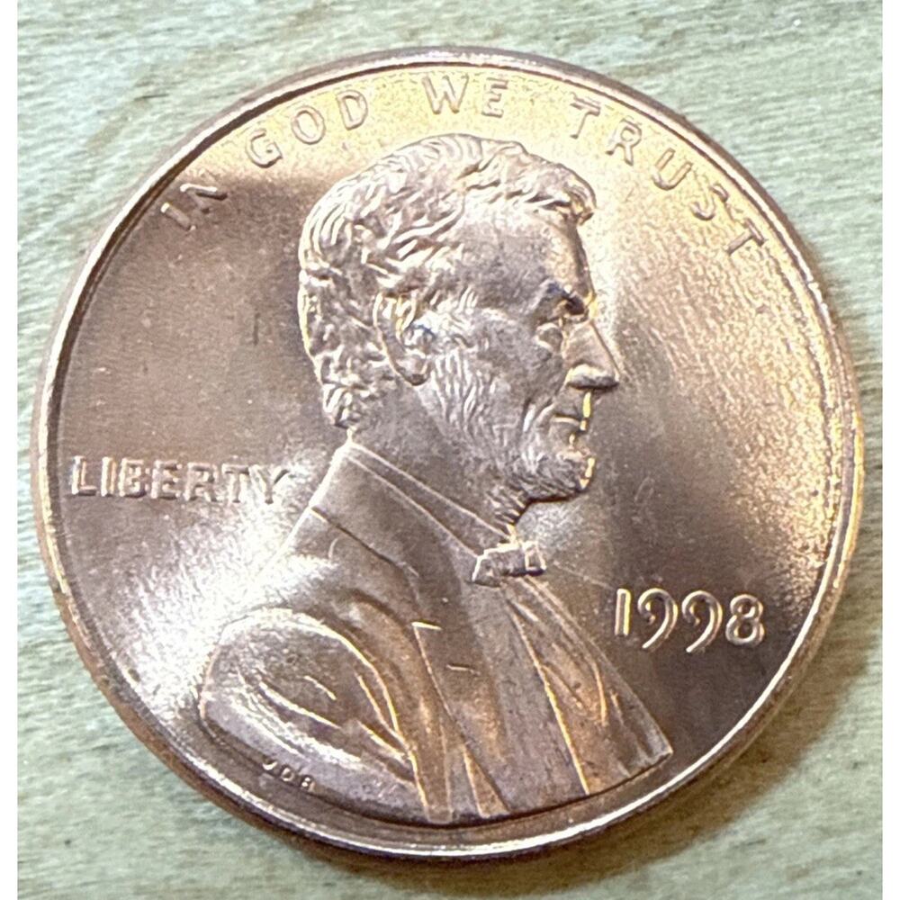 1998 P Lincoln Cent Doubled Ear Doubled Nose Rare! Brilliant Red